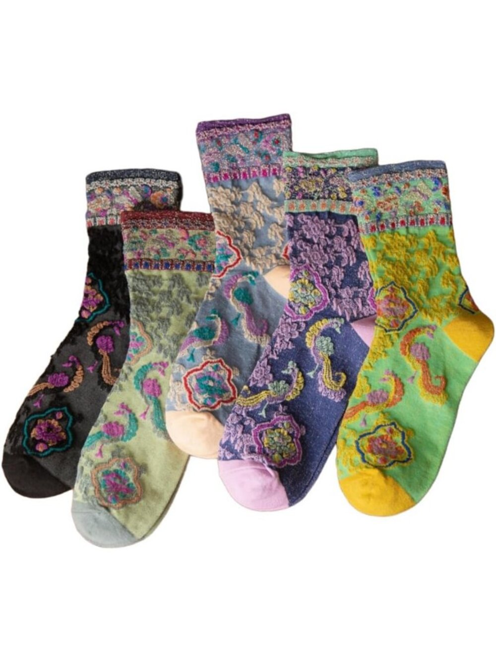 Cute Floral Cuff Vintage Crew Socks for Women | Stylish & Comfy Accessories